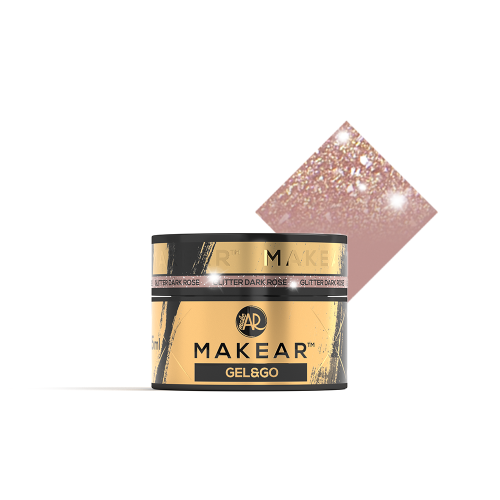 MAKEAR™ GEL&GO GLITTER GELIS - GLITTER DARK ROSE 15ML
