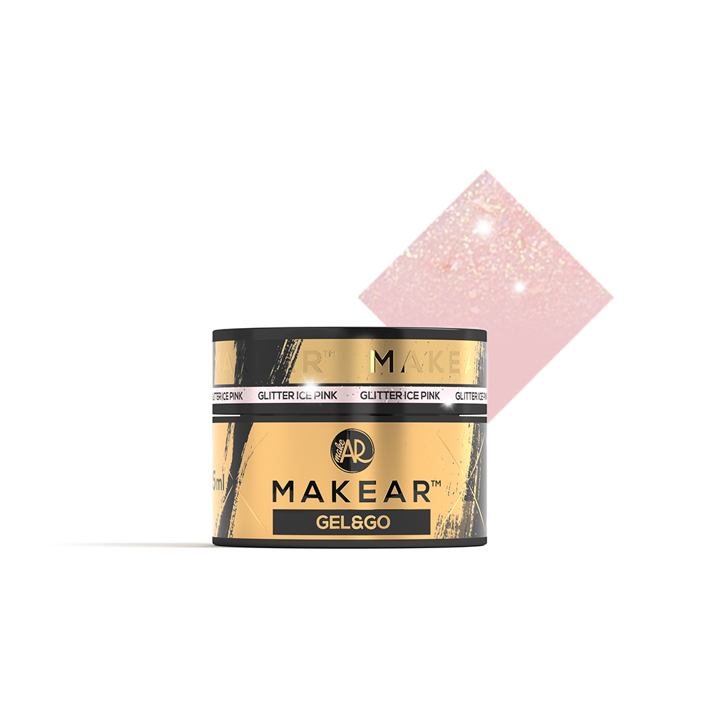 MAKEAR™ GEL&GO GLITTER GELIS - ICE PINK GLITTER 15ML