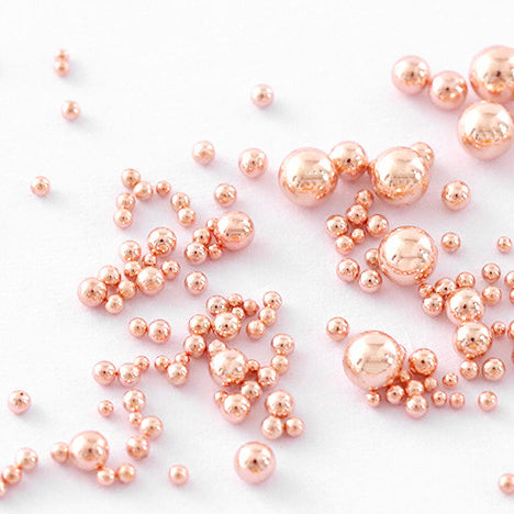 Metaliniai ''Ikriukai'' ROSE GOLD - pasirinktinas dydis nuo 0.8mm iki 2mm